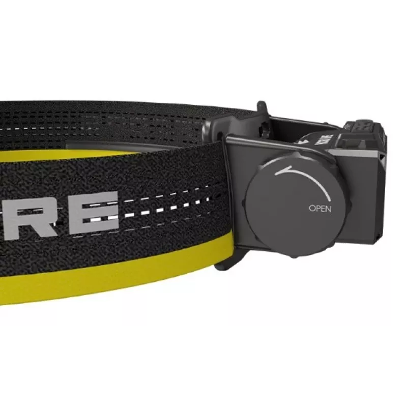 Nitecore HC60 UHE prikabinamas žibintuvėlis su galvos juosta, 4000 mAh baterija, 6 LED, vandeniui atsparus, smūgiams atsparus, juodai geltonas