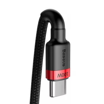 Baseus Cafule PD2.0 100W greito įkrovimo USB-C laidas (20V 5A) 2m Raudonas+Juodas