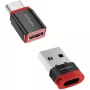 USB adapteris 4smarts 541615 — USB Type-A (šeimininkas) į USB Type-C (išėjimas), juodas, tiesus kištukas-lizdas, 2 vnt. pakuotė