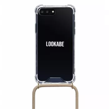 Dėklas ant kaklo Lookabe loo007 aukso nude, skirtas iPhone 7/8 Plus