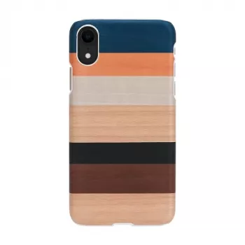 Dėklas iPhone XR iš medžio ir polikarbonato, baltas, apsauginis kietas apvalkalas