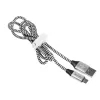 USB laidas Tracer TRAKBK46928 1m USB A Micro-USB B juodas sidabrinis