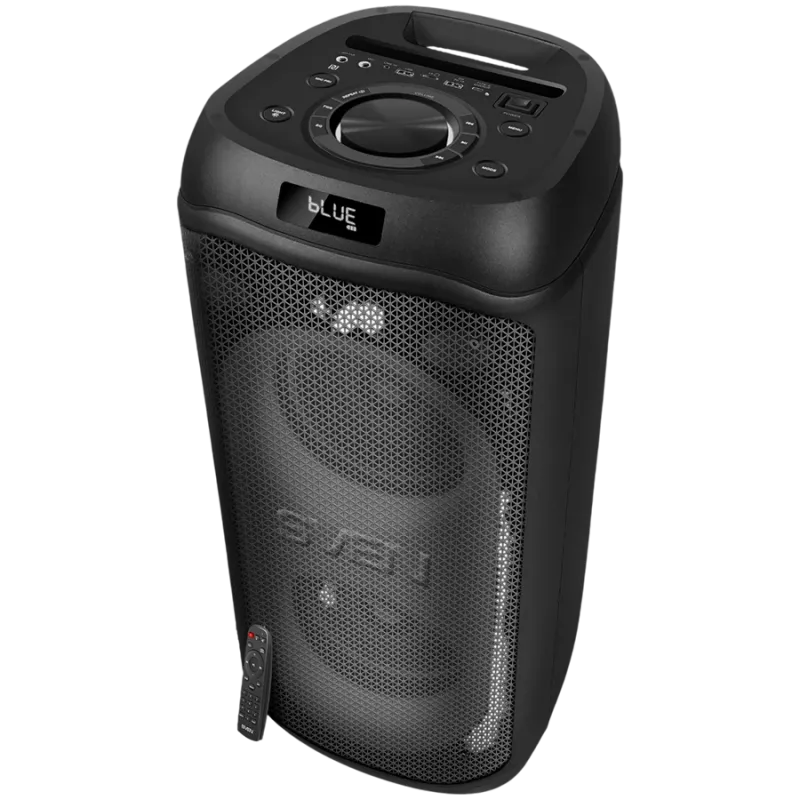 Nešiojamas garsiakalbis SVEN PS-1050, juodas (200W, TWS, Bluetooth, FM, USB, microSD, LED ekranas, 7200mAh)