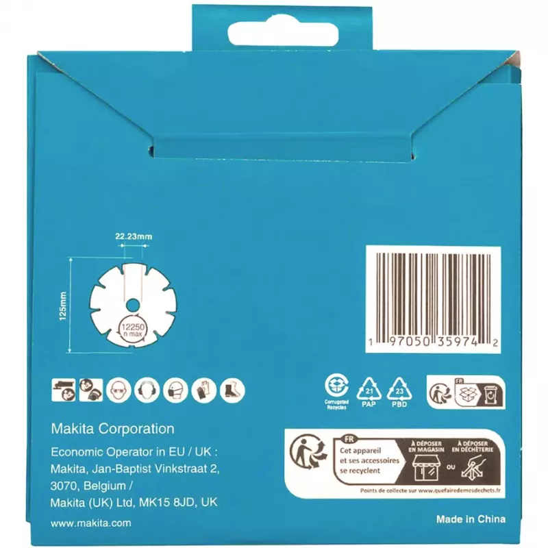 Deimantinis pjovimo diskas Makita D-80086 125 mm skersmuo 22,23 mm anga