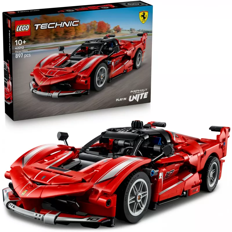LEGO Technic Ferrari FXX K konstruktorius, mastelis 1:10, 897 dalių, nuo 10 metų