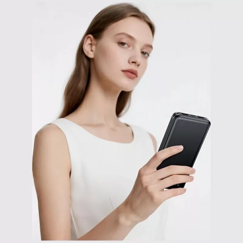 Power bank usams PB83 10000mAh PD 2×USB-A USB-C baltas