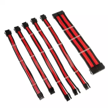 Pintas kabelių ilginimo rinkinys Kolink Core Adept – 20+4pin, 8pin, 4+4pin, 3×6+2pin; ilgiai 300–350 mm; PET apvalkalas; variniai laidininkai