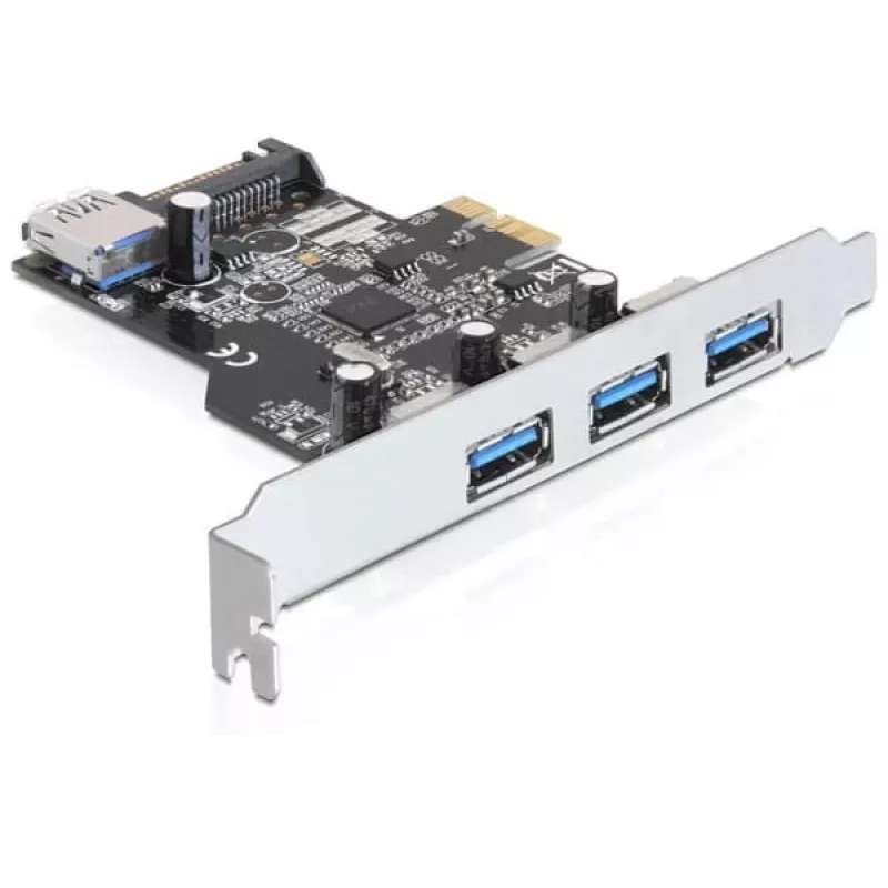 DeLOCK 89301 vidinė sąsajos plokštė USB 3.2 Gen 1 (3 išoriniai + 1 vidinis USB-A prievadas, PCIe)