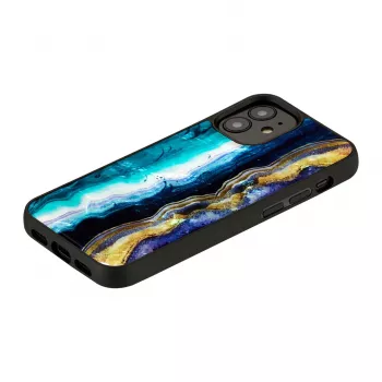 Apsauginis dėklas iKins Apple iPhone 12 mini — violetinis agato raštas