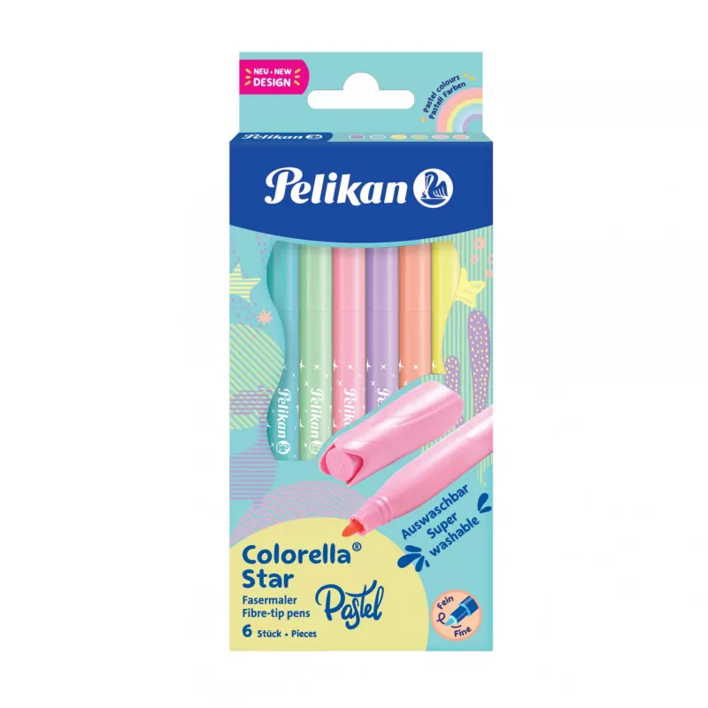 Flomasteris Pelikan 822282 Plonas 6 spalvų rinkinys