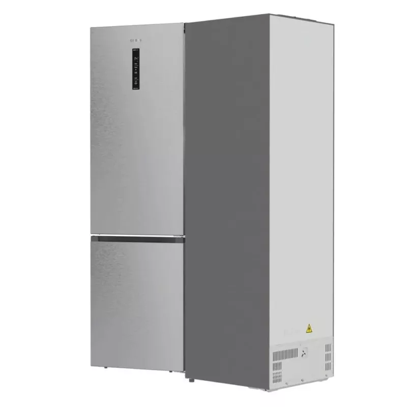 Šaldytuvas su šaldikliu Gorenje NRB620E61X4WFE, laisvai pastatomas, nerūdijančio plieno, bendras tūris 340 L, NoFrost, LED ekranas