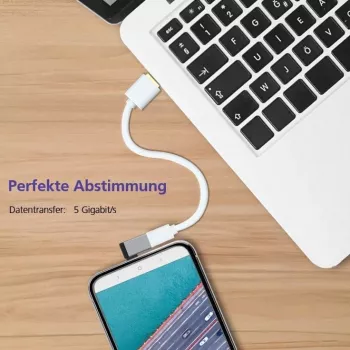 Adapteris Helos PREMIUM 288346 OTG USB-A (moteriška) į USB-C (vyriška) 3,1 stačiu kampu