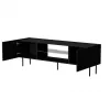 TV spintelė Cama Meble LUCCA 180x40x59 cm, juoda, medžio drožlių plokštės viršus, juodas rėmas