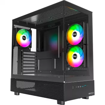 Montech XR Midi-Tower, grūdintas stiklas - juoda