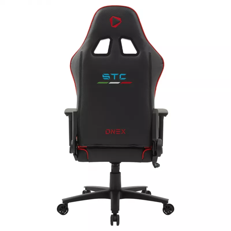 ONEX STC Alcantara L Series biuro/kompiuterinė kėdė su porankiais, AirSuede, juoda/raudona