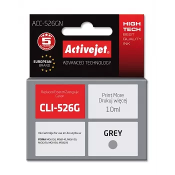 Activejet ACC-526GN rašalas (pakaitalas Canon CLI-526G; Supreme; 10 ml; pilka)