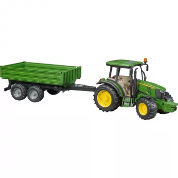 BRUDER John Deere 5115 M traktorius su verčiamu priekabu