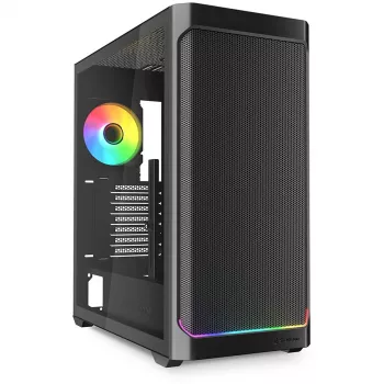 Korpusas PC Sharkoon AK4W RGB Strip Midi Tower Juodas
