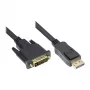 Good Connections Laidas DisplayPort į DVI-D 24+1 - 24K Auksu dengti kontaktai - OFC - juodas - 1 m
