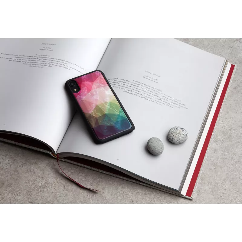 Dėklas telefonui iKins iPhone XR — vandens gėlių raštas, juodas