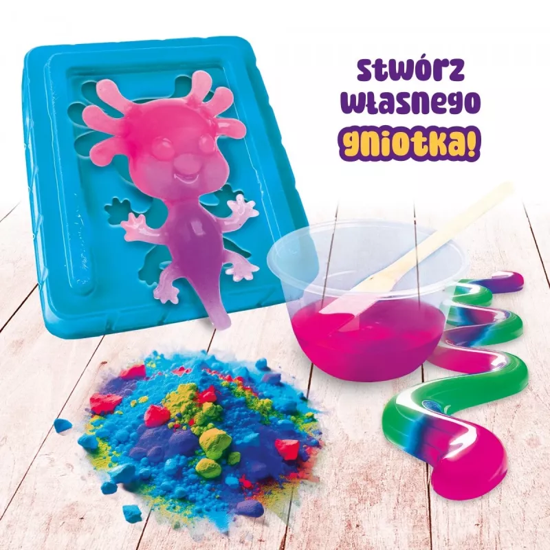 Rankinis spaudžiamas žaislas Liscianigiochi Slumi Science Axolotl modelis 304-PL110322 edukaciniams žaidimams