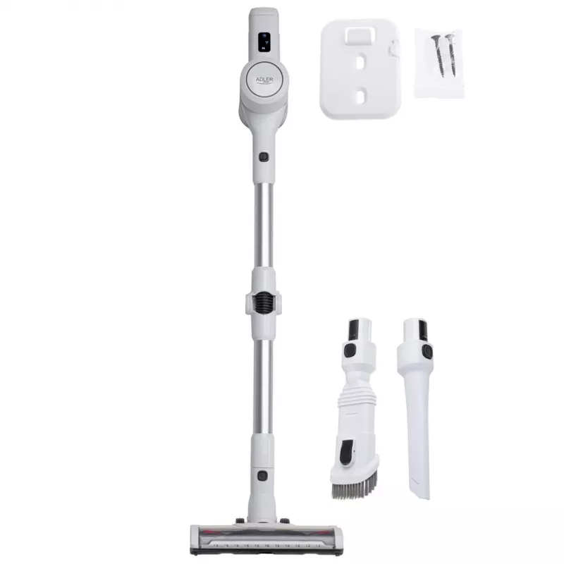 Belaidis dulkių siurblys Adler AD 7060 — 350W, 22V baterija, iki 35 min veikimo, 16000 Pa siurbimas, be maišelio, baltas