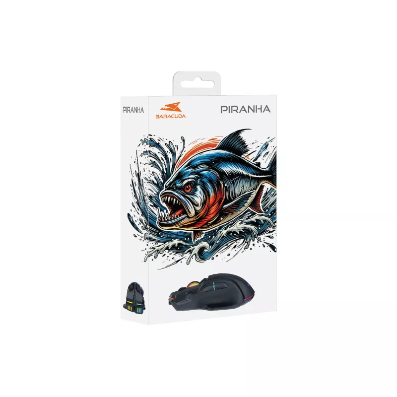 Pelė Baracuda BGM-071 Piranha Black USB
