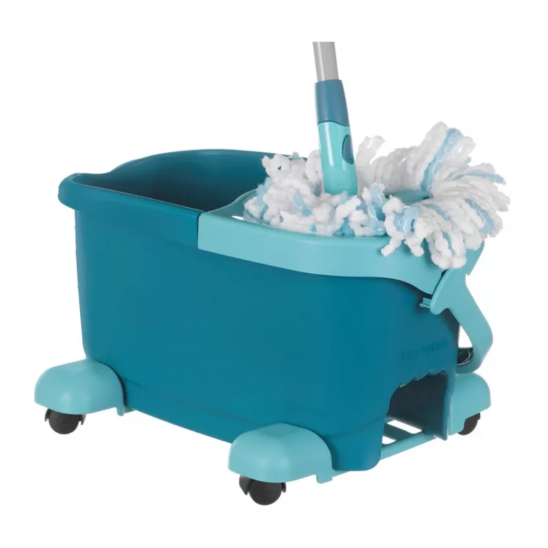 Šluostymo sistema Leifheit Clean Twist Mop Ergo mobile, vieno bako, mėlyna, su šluoste ir ratukais