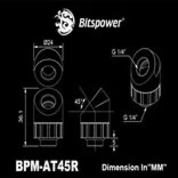 BitsPower Artemis 45° rotarinė jungtis – Arctic White (BPM-AT45R-WH)