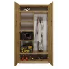 Spinta Wardrobe Top E Shop SD-90 ART KPL – ąžuolinis rėmas, 7 lentynos, 2 durys