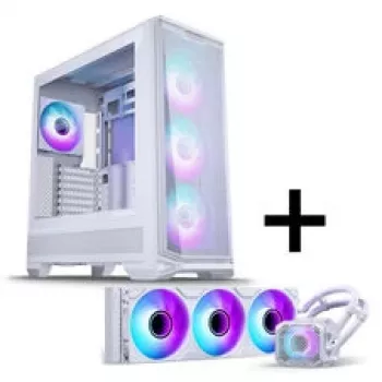PHANTEKS Eclipse G400A PC korpusas + Glacier M25 Gen2 AiO skysčio aušinimas - Baltas