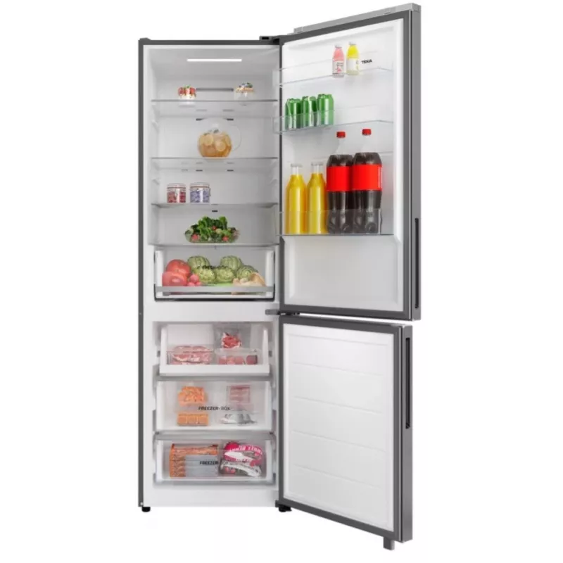 Šaldytuvas su šaldikliu TEKA RBF 54650 SS XL, nerūdijantis plienas, 401 L bendras, šaldiklis apačioje, No Frost, liečiamas valdymas