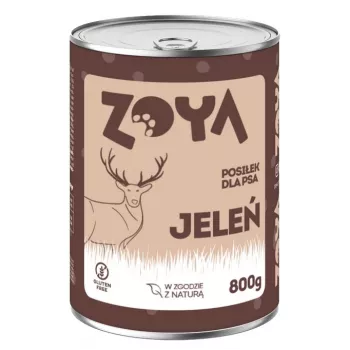 Šlapias šunų ėdalas ZOYA Deer 800 g skardinė – visavertis suaugusių šunų maistas su elniena