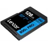SDXC atminties kortelė Lexar 128GB UHS-I 800xPRO Class 10 U3 V30 — 150 MB/s skaitymas, 45 MB/s rašymas, juoda