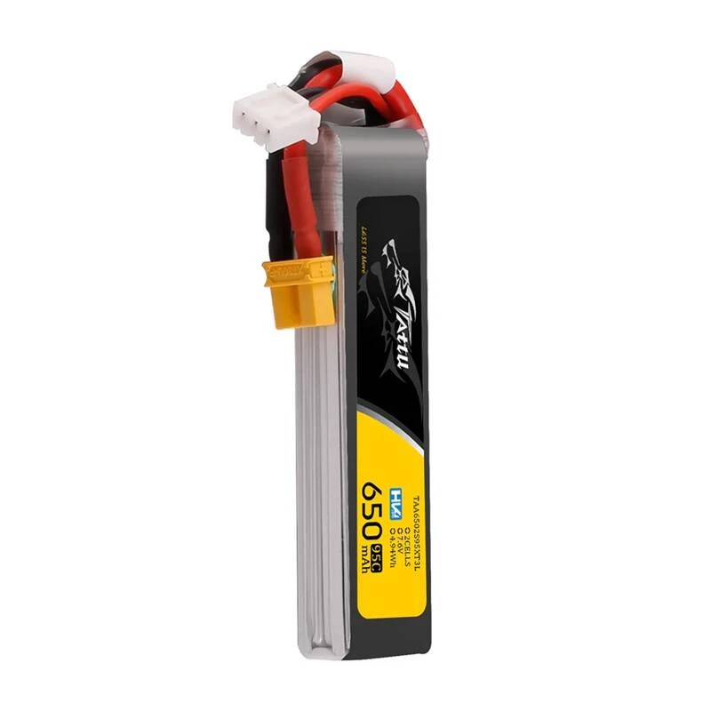 Akumuliatorius Lipo Tattu 2s 650mAh 95C 7.6V HV su XT30 ilgas paketas