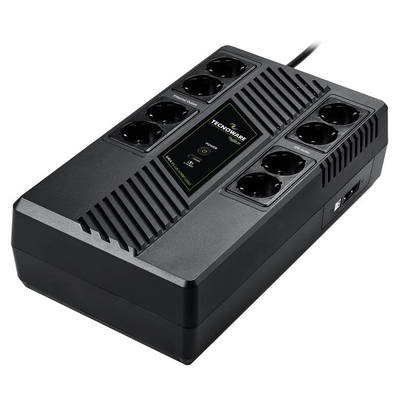 Nepertraukiamo maitinimo šaltinis TECNOWARE Era Plus Strip 1000, Line-Interactive 1 kVA / 700 W, 8x F tipo lizdai, VRLA baterija, 4,4 kg