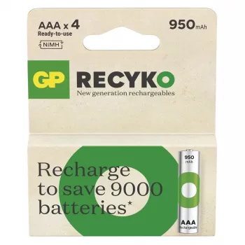 GP baterijos R03/AAA Ni-MH 950 mAh lizdinėje pakuotėje 4 vnt.