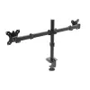 Akyga AK-MB-02 dvigubas monitorių laikiklis ant stalo, 2 x 10 kg, VESA 75x75 / 100x100, 15–32", juodas