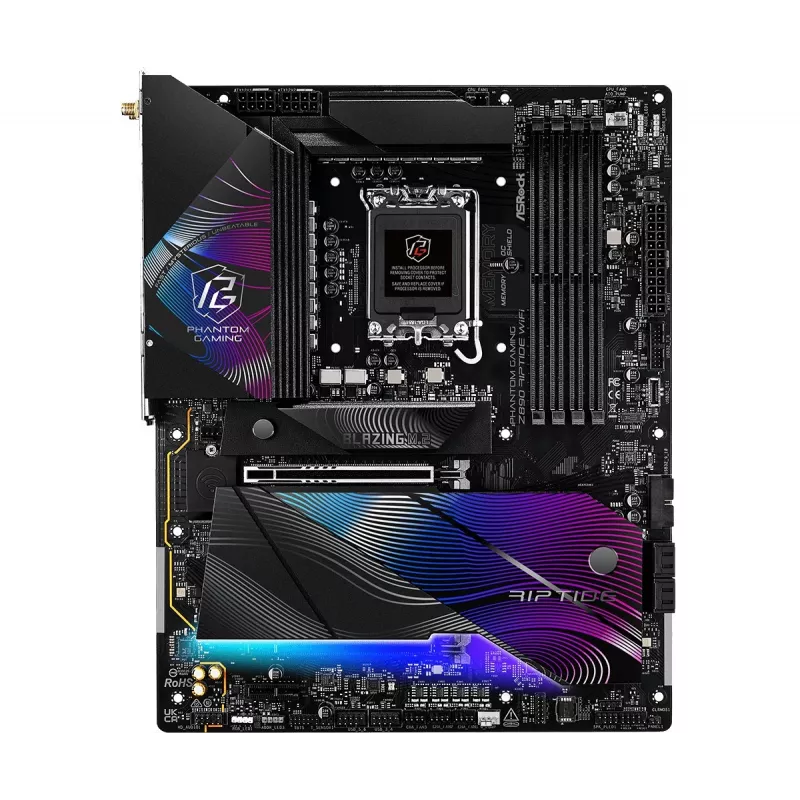 Pagrindinė plokštė ASRock Z890 Riptide WiFi – Intel Z890, LGA1851, ATX, DDR5, 4 DIMM, Wi‑Fi 7, 2.5Gb LAN, Thunderbolt 4