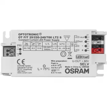 Osram OT FIT 25/220…240/700 LT2 S LED tvarkyklė - 4,5 W - 100000 h - -20 - 50 °C - 198 - 264 V - 50/60 Hz - 13 A
