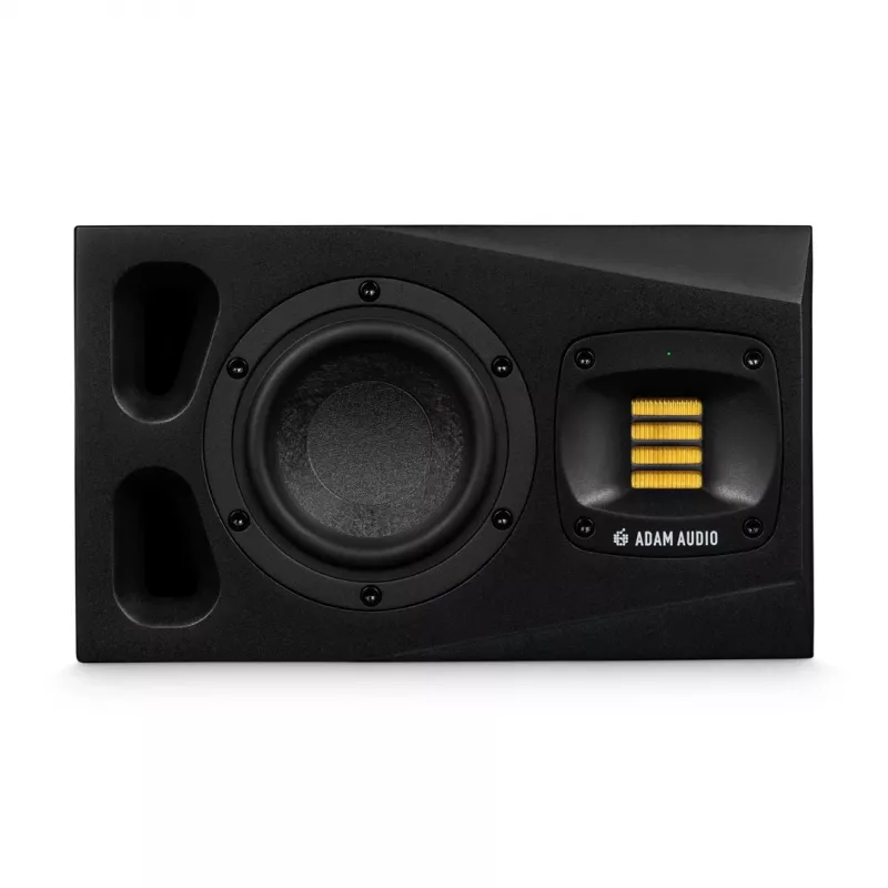 Studijiniai monitoriai ADAM AUDIO A4V juodi, 2 krypčių, 90W RMS, 4 col. žemų dažnių garsiakalbis, LED ekranas, montuojami stelaže