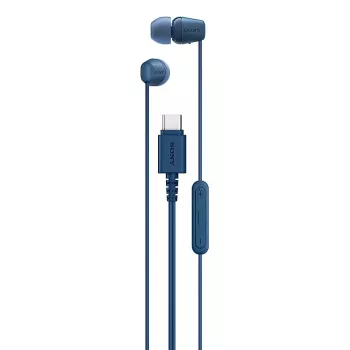 Sony IER-EX15C Ausinės su mikrofonu Laidinės Į ausis Skambučiai/Muzika USB Type-C Mėlyna