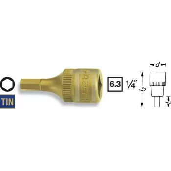 Hazet vidinis šešiabriaunis antgalis 6,3 mm (1/4 colio) 8501-5 ilgis 28 mm