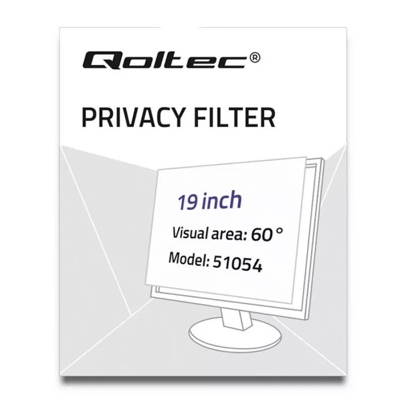 Qoltec 51054 privatumo filtras 48,3 cm (19 col.) nešiojamam kompiuteriui