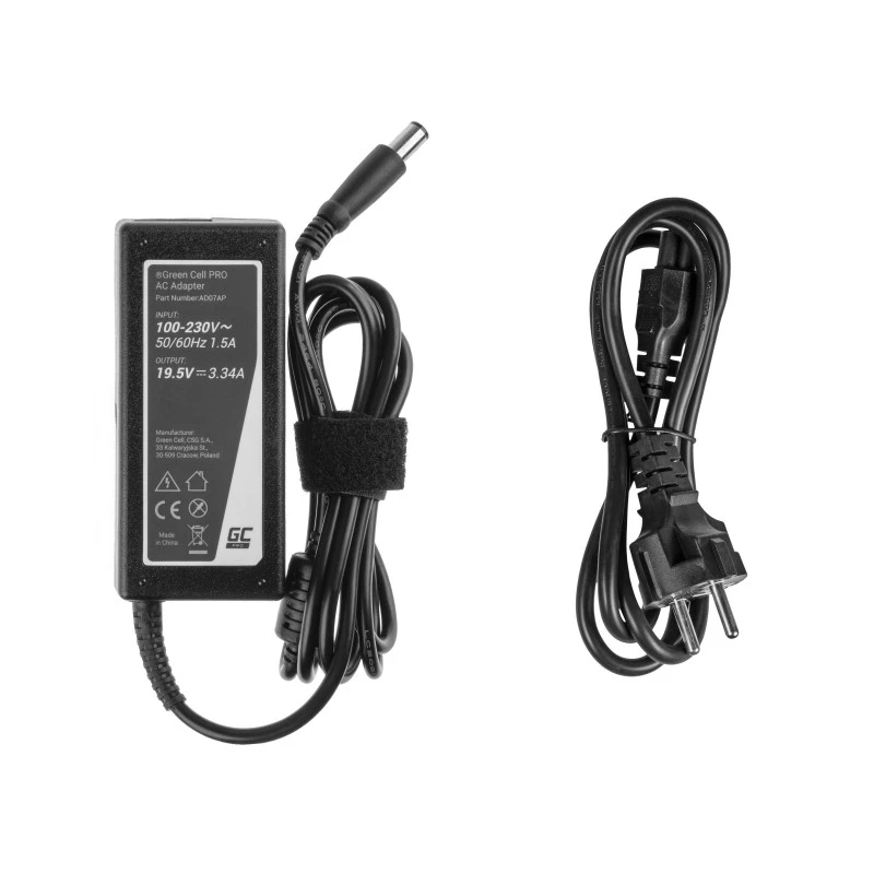 Green Cell AD07AP maitinimo adapteris, skirtas Dell 19.5V 3.34A 65W / 7.4mm-5.0mm