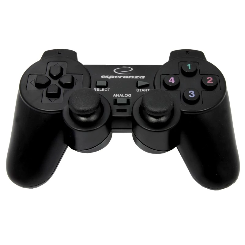 Žaidimų pultas ESPERANZA EG102, laidinis, USB 2.0, PC/PlayStation 3, D-pad, vibracija, juodas