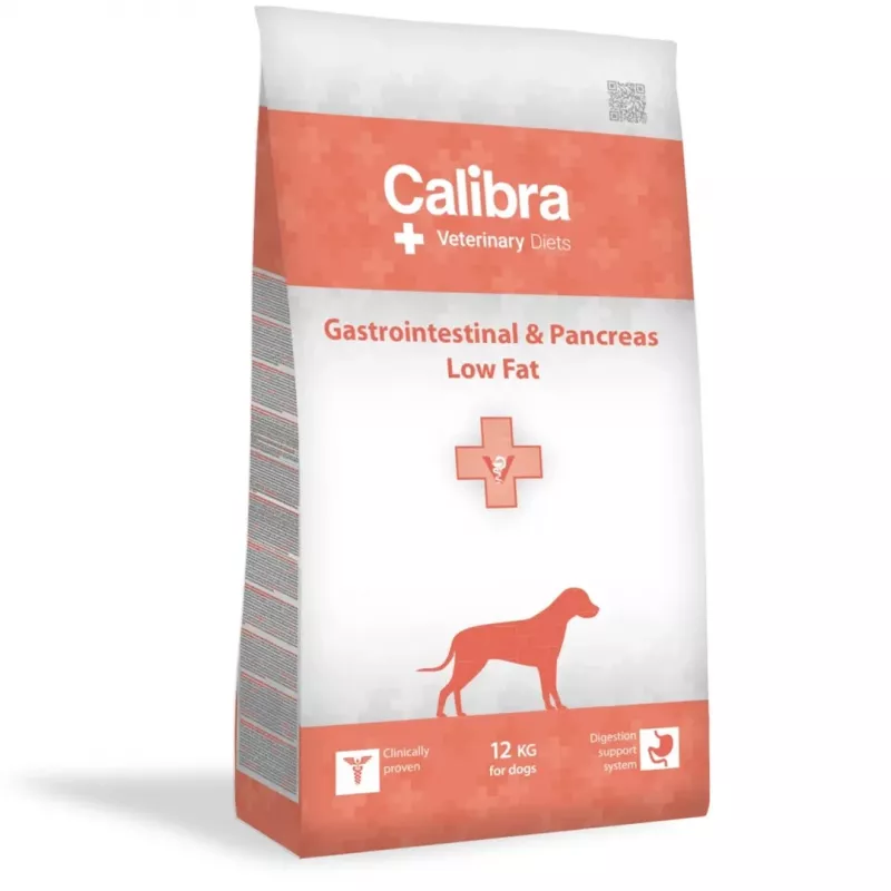 Sausas šunų ėdalas Calibra VD Gastrointestinal Pancreas Low Fat 12 kg – suaugusiems, lašiša, mažai riebalų, be glitimo ir sojos