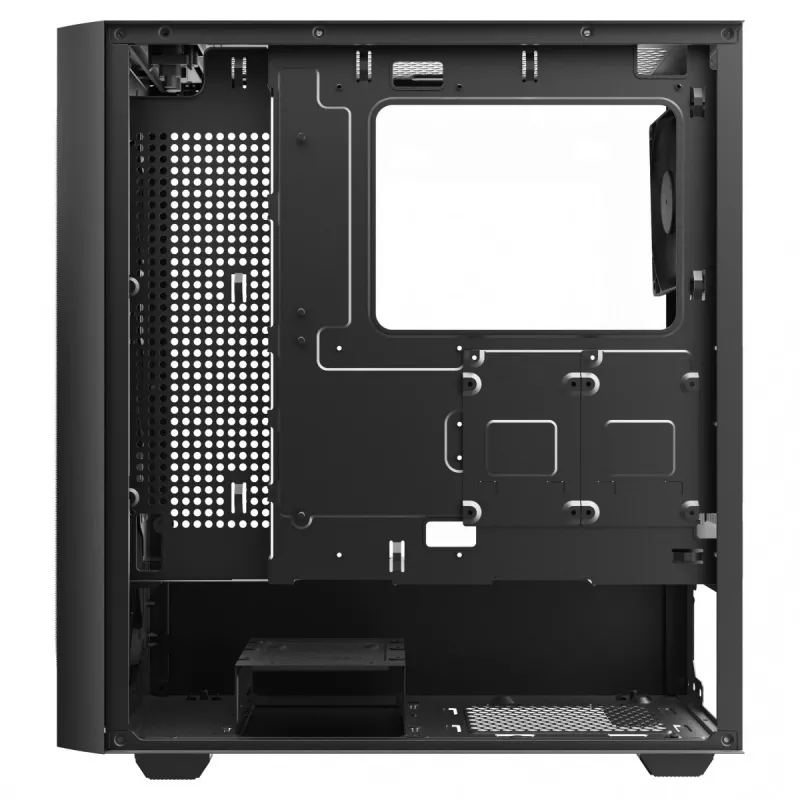 PC korpusas SAVIO Noctis Flow – Cube Mini-ITX/Micro-ATX/ATX, 3x120mm priekyje, 1x120mm gale, 2x3.5 colio + 3x2.5 colio vietos, grūdintas stiklas