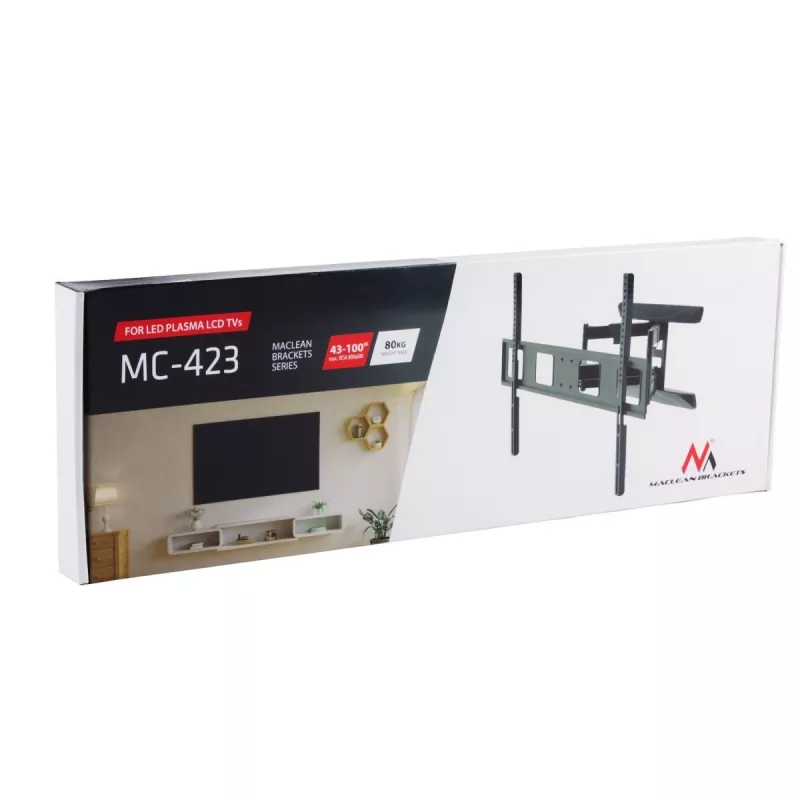 Nejudamas TV laikiklis MACLEAN MC-423 43–100 colių ekranams, apkrova 80 kg
