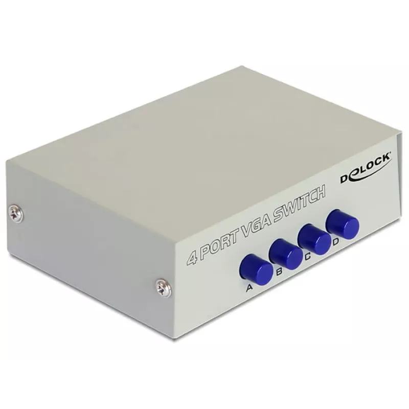 DeLock Switch VGA 4 prievadų rankinis dvipusis – vaizdo jungiklis – 4 x VGA – stalinis (87635)